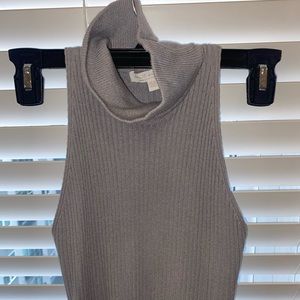 Tank sweater crop cowl neck/turtle neck